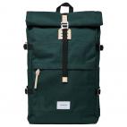 dark green with natural leather
