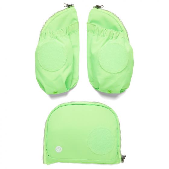 Zubehör Pack/Cubo/Cubo Light/Wide Fluo LED - Seitentaschen Zip-Set 3tlg. grün